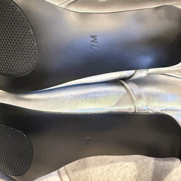 Metallic Silver Stiletto High Heel Knee High Boots Womens Sz 7M NWOT Club Glam - Picture 6 of 11